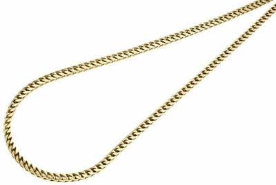 Pre-owned Jfl Diamonds & Timepieces 10k Yellow Gold Closed Link Solid Franco Box Chain 3mm Necklace 22 - 30 Inches