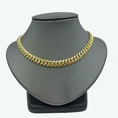 Pre-owned Globalwatches10 10k Yellow Gold Miami Cuban Thick Chain Necklace Strong Box Lock 8mm 22" Men's