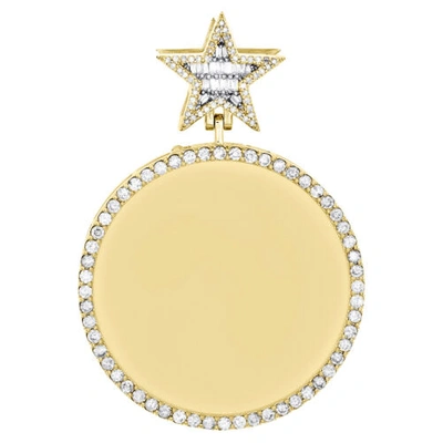 Pre-owned Jfl Diamonds & Timepieces 10k Yellow Gold Diamond Memory Picture Pendant 2.25" Star Bail Charm 1.58 Ct. In White
