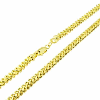 Pre-owned Nuragold 14k Yellow Gold Mens 3.5mm Franco Square Box Wheat Foxtail Chain Necklace 22"