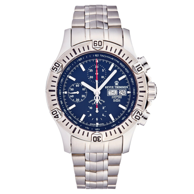 Pre-owned Revue Thommen Men's Airspeed Blue Dial Chronograph Automatic Watch 16071.6126