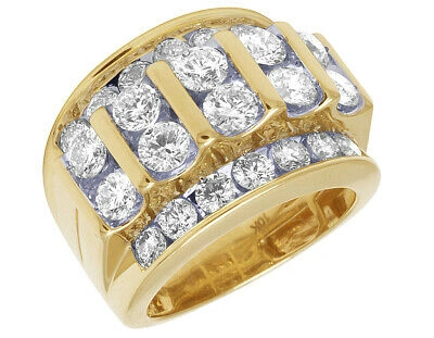 Pre-owned Jewelry Unlimited 10k Yellow Gold Real Diamond Channel Set Mens Pinky Ring 5 1/2 Ct