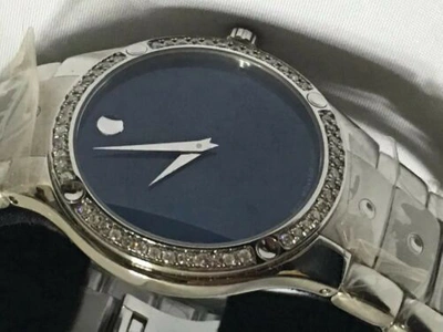 Pre-owned Movado Men's  Se S.e.blue 0605790 0.70ct.aprx.custom Set Real Diamond Watch