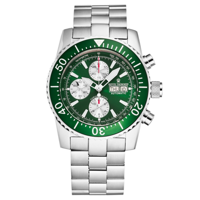Pre-owned Revue Thommen Men's Divers Green Dial Chronograph Automatic Watch 17030.6131