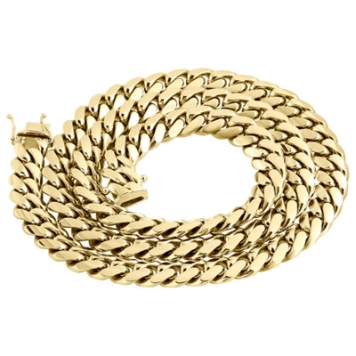 Pre-owned Jfl Diamonds & Timepieces 10k Yellow Gold Solid Miami Cuban Link Chain 11mm Box Clasp Necklace 26-30 Inch