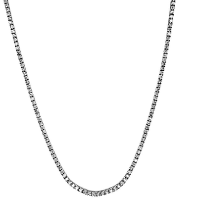 Pre-owned Morris &amp; David 2.50 Carat Natural Diamond Tennis Necklace Si 14k White Gold 16 Inches