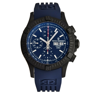 Pre-owned Revue Thommen Men's Airspeed Blue Dial Chronograph Automatic Watch 16071.6876