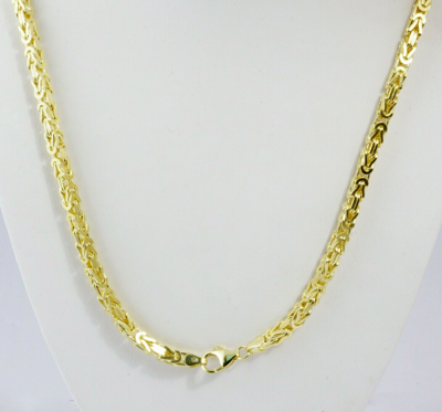 Pre-owned Gd Diamond 49.90 Gm 14k Solid Gold Yellow Men's Women's Byzantine Chain Necklace 24" 3.5mm
