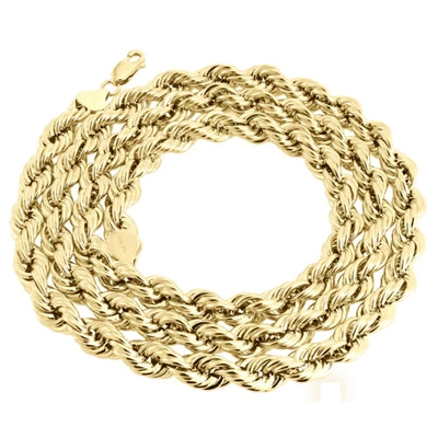 Pre-owned Jfl Diamonds & Timepieces 14k Yellow Gold 8mm Solid Diamond Cut Rope Chain Link Necklace 22 - 30 Inches