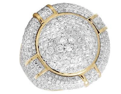 Pre-owned Jewelry Unlimited Mens 14k Yellow Gold Genuine Diamond Round Puff Dome 3d Pillow Pinky Ring 5.75ct