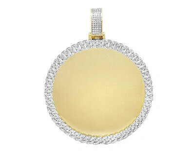 Pre-owned Jewelry Unlimited 10k Yellow Gold Cuban Memory Real Diamond Pendant 0.85ct 2.5" In H-i