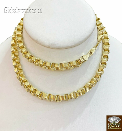 Pre-owned G&d 10k Yellow Gold Byzantine Chino Chain Necklace In 22 24 26 28 Inch Lobster Lock