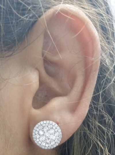 Pre-owned Handmade Deal 2.00ct Natural Round Diamond Cluster Stud Earring In 14k Gold 12mm In White