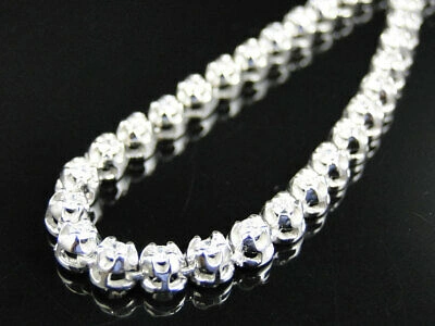 Pre-owned Jewelry Unlimited Mens Prong Set 1 Row Genuine Diamond Chain Necklace In 14k White Gold