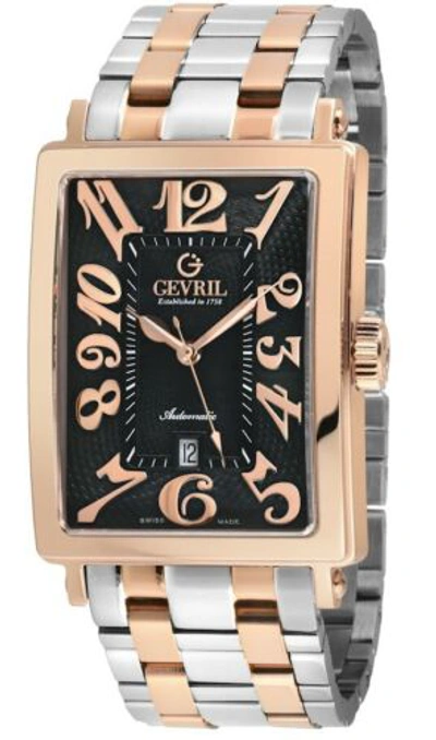 Pre-owned Gevril Men's 15202b Avenue Of America Swiss Automatic Sellita Iprg Steel Watch
