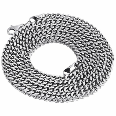 Pre-owned Jfl Diamonds & Timepieces Real 10k White Gold 3d Hollow Franco Box Link Chain 5.50mm Necklace 26-40 Inches