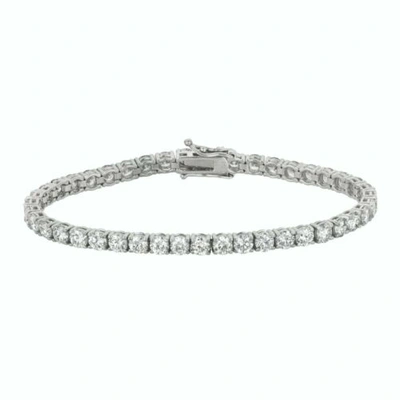 Pre-owned Morris 6.00 Carat Natural Diamond Tennis Bracelet Si 14k White Gold 7''