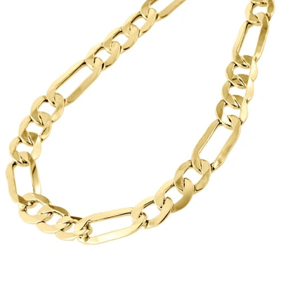 Pre-owned Jfl Diamonds & Timepieces Genuine 14k Yellow Gold 10mm Solid Plain Figaro Link Chain Necklace 20-30 Inch