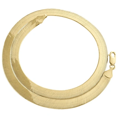 Pre-owned Jfl Diamonds & Timepieces 10k Yellow Gold 7.75mm Solid Herringbone Chain High Polished Necklace 16-24 Inch