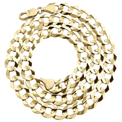 Pre-owned Jfl Diamonds & Timepieces 14k Yellow Gold 10mm Solid Plain Curb Cuban Chain Link Necklace 20 - 30 Inches