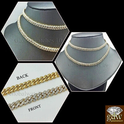 Pre-owned G&d Real 10k Yellow Gold & Diamond Cuban Link 24" Inch Chain 5ct Diamond Box Clasp In F-g