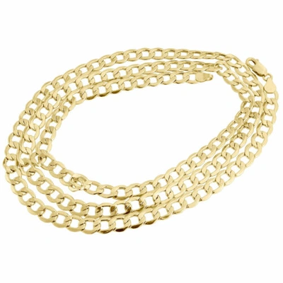 Pre-owned Jfl Diamonds & Timepieces 10k Yellow Gold 6.50mm Hollow Plain Cuban Curb Link Chain Necklace 16-30 Inches