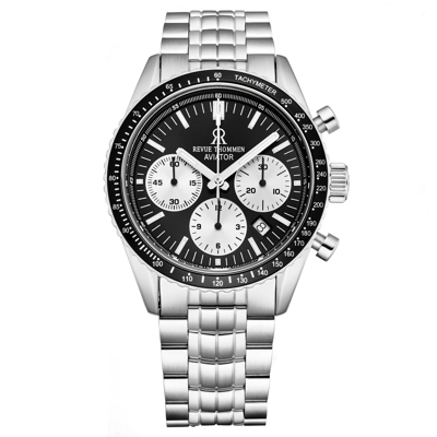 Pre-owned Revue Thommen 17000.6134 'aviator' Stainless Steel Chronograph Automatic Watch