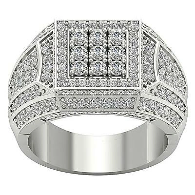 Pre-owned Si1 G Si1 2.55 Ct Mens Wedding Ring Natural Round Diamond 14k White Gold 15.30 Mm