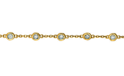 Pre-owned Morris 1.00 Carat Natural Diamond Bezel Bracelet Si 14k Yellow Gold 14 Stones 7 ''