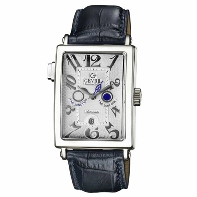 Pre-owned Gevril 5850 Serenade Solid 18 Kt White Gold Dual Time Zone Day/night Indicator
