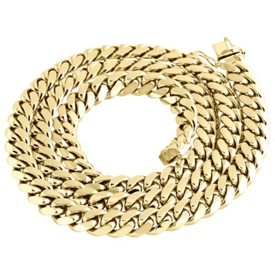 Pre-owned Jfl Diamonds & Timepieces 10k Yellow Gold Solid Miami Cuban Link Chain 9mm Box Clasp Necklace 26-36 Inches