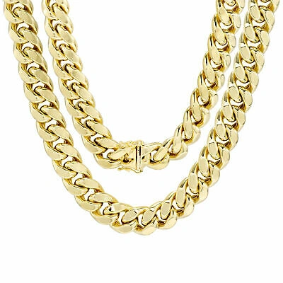 Pre-owned Nuragold 14k Yellow Gold Italian 12.5mm Miami Cuban Link Chain Necklace Box Clasp Men 24"