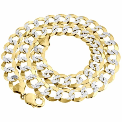 Pre-owned Jfl Diamonds & Timepieces Real 10k Yellow Gold Solid Diamond Cut Cuban Link Chain 13mm Necklace 22" - 36"