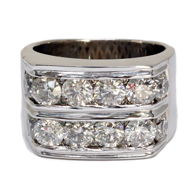 Pre-owned Navid Jewelry Inc Mens Ring Round Cut Natural Diamonds In F -g