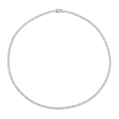 Pre-owned Morris &amp; David 10.00 Carat Natural Diamond Tennis Necklace Si 14k White Gold 16 Inch
