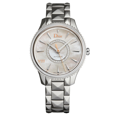 Pre-owned Dior Christian  Women's Montaigne Stainless Steel Automatic Watch Cd153512m001