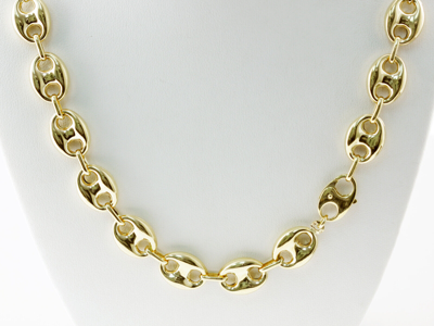 Pre-owned Gd Diamond 38 Gm 14k Yellow Gold Men's / Women's Puff Mariner Chain Necklace 22" 12 Mm In No Stone