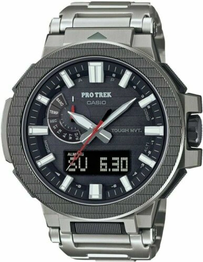 Pre-owned Casio Watch Protrek Manaslu Radio Solar Prx-8001yt-7jf Men's Silver