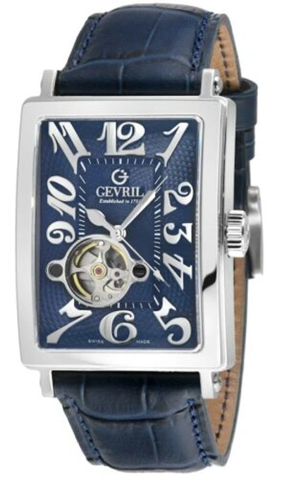 Pre-owned Gevril Men's 5072-1 Avenue Of America Intravedere Swiss Automatic Blue Watch