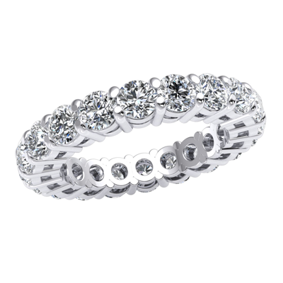 Pre-owned Jewelwesell 4.00ct Diamond Open Gallery Prong Bridal Wedding Eternity Band Ring 14k Gold In Ij