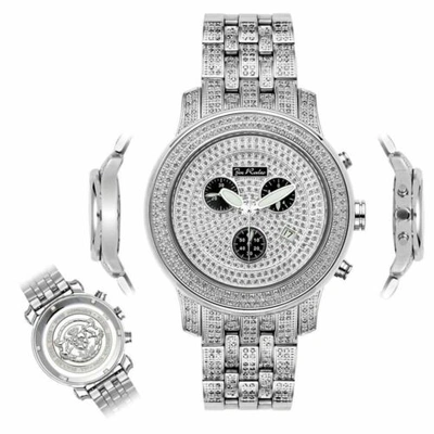 Pre-owned Joe Rodeo Men's Diamond Watch  J2022 Fully Loaded 3.5 Ct Illusion Dial In White