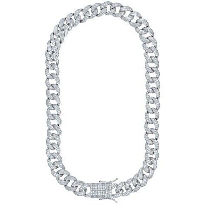 Pre-owned Jewelry Hiphop Mens Cuban Choker Lab Diamond 16 Mm Chain White Gold Finish Necklace 22" 30"