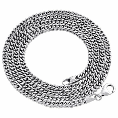Pre-owned Jfl Diamonds & Timepieces Real 10k White Gold 3d Hollow Franco Box Link Chain 3mm Necklace 22-40 Inches
