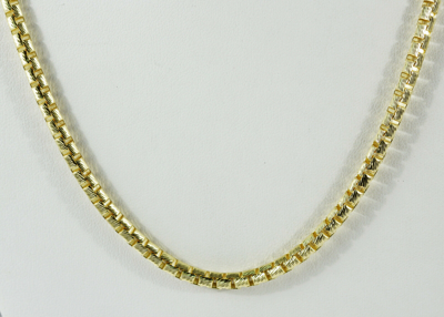 Pre-owned Gd Diamond 52 Gm 14k Solid Yellow Gold Round Diamond Cut Box Unisex Chain Necklace 22" 4 Mm