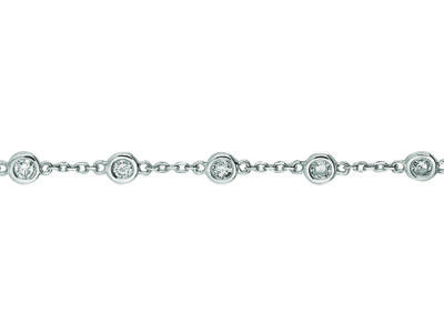 Pre-owned Morris 1.00 Carat Natural Diamond Bezel Bracelet Si 14k White Gold 14 Stones 7 ''