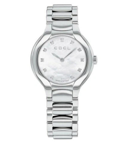 Pre-owned Ebel Brand  Women's Beluga Mother Of Pearl With Diamond Markers Watch 1216038