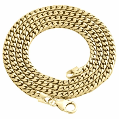 Pre-owned Jfl Diamonds & Timepieces 10k Yellow Gold Solid Franco Box Chain Closed Link 3.50mm Necklace 24 - 30 Inch