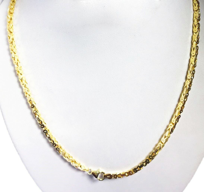 Pre-owned Gd Diamond 41.90 Gm 14k Solid Gold Yellow Women's Men's Byzantine Chain Necklace 26" 3mm