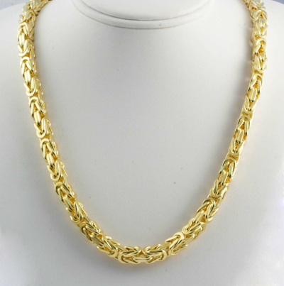 Pre-owned Gd Diamond 156 Gm 14k Solid Gold Yellow Men's Women's Byzantine Chain Necklace 24" 6.00 Mm