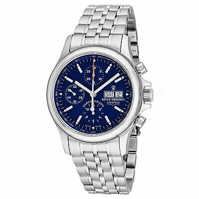 Pre-owned Revue Thom Men Men's 17081.6135 Pilot Blue Dial Chronograph Swiss Automatic Watch